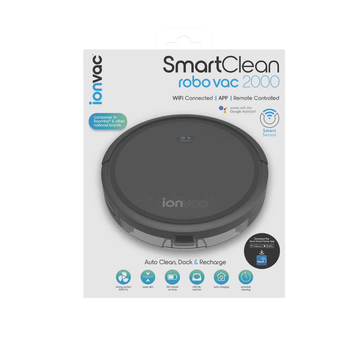 Smartclean 2000 Robovac: WiFi-Enabled Robot Vacuum with App & Remote Control - Effortless Cleaning!