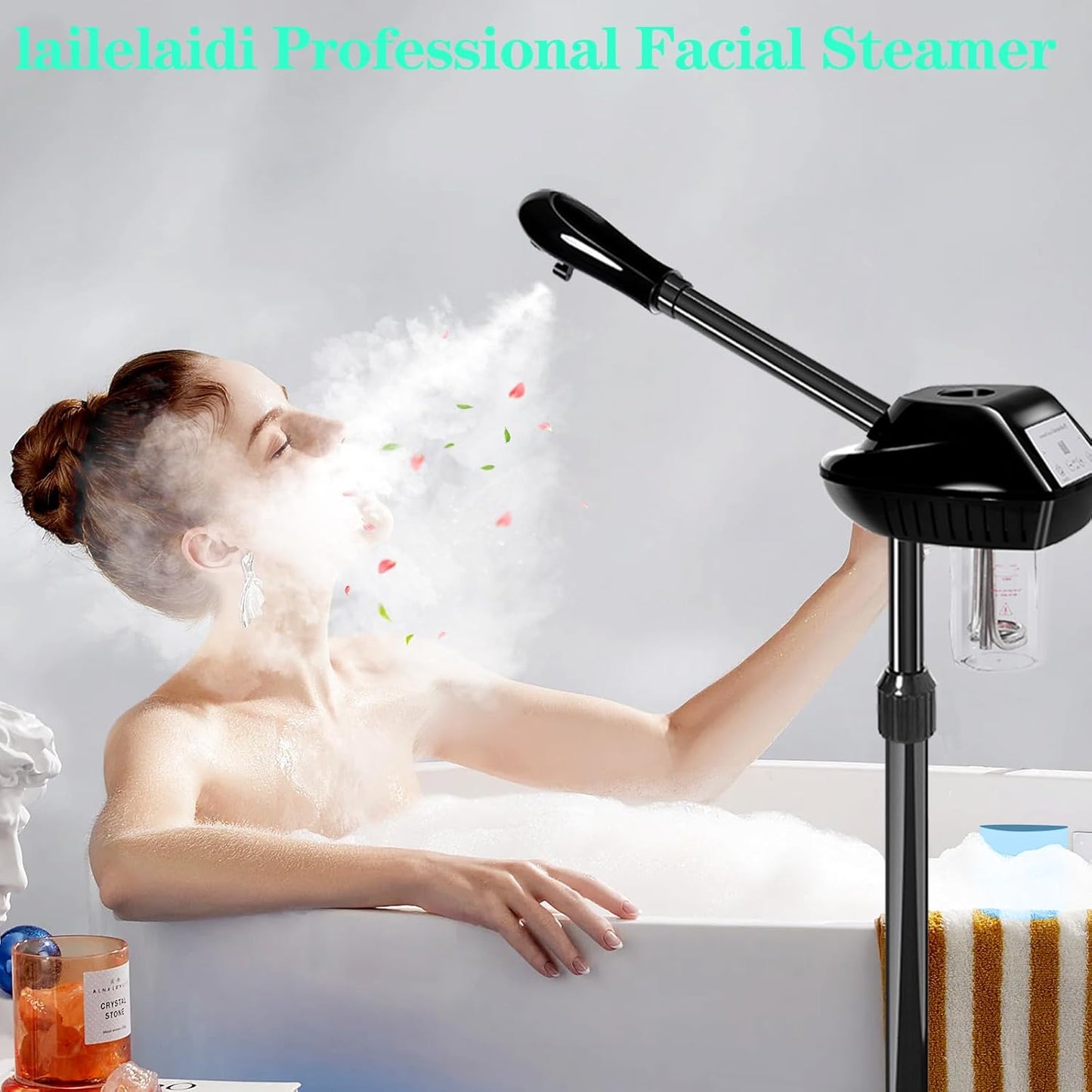 Professional Facial Steamer with Hot Mist & Timer - Mobile Esthetician Steamer for Home and Spa Use