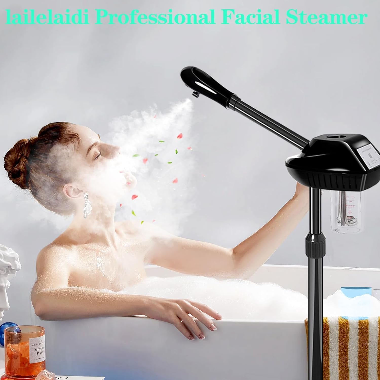 Professional Facial Steamer with Hot Mist & Timer - Mobile Esthetician Steamer for Home and Spa Use