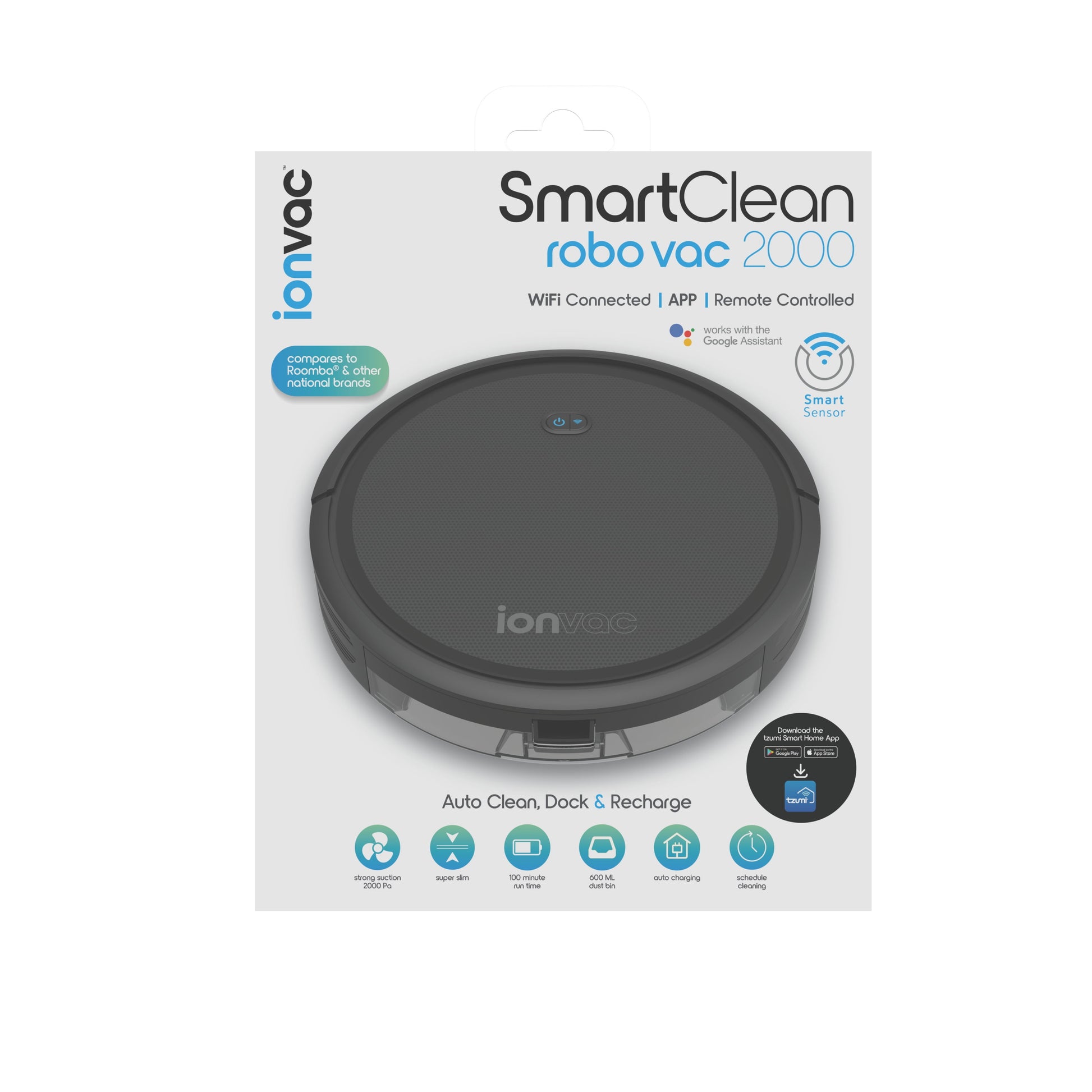 Smartclean 2000 Robovac: WiFi-Enabled Robot Vacuum with App & Remote Control - Effortless Cleaning!
